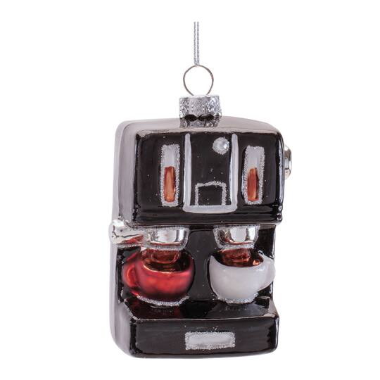 Melrose 3.75" Espresso Machine Glass Ornaments, 12ct.